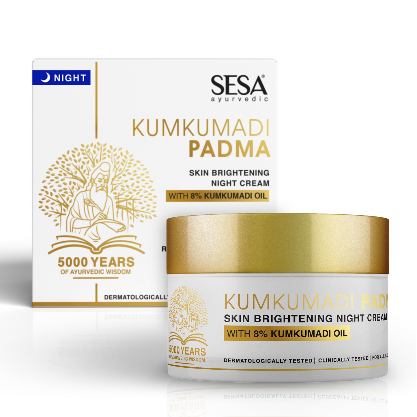 Kumkumadi Night Cream with Padma for Skin Brightening - 50gm