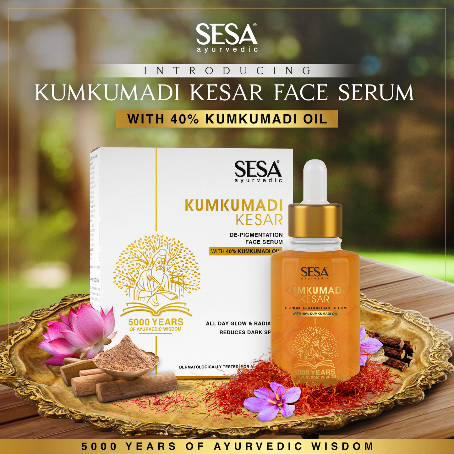 Kumkumadi Face Serum with Kesar for De-Pigmentation - 30ml