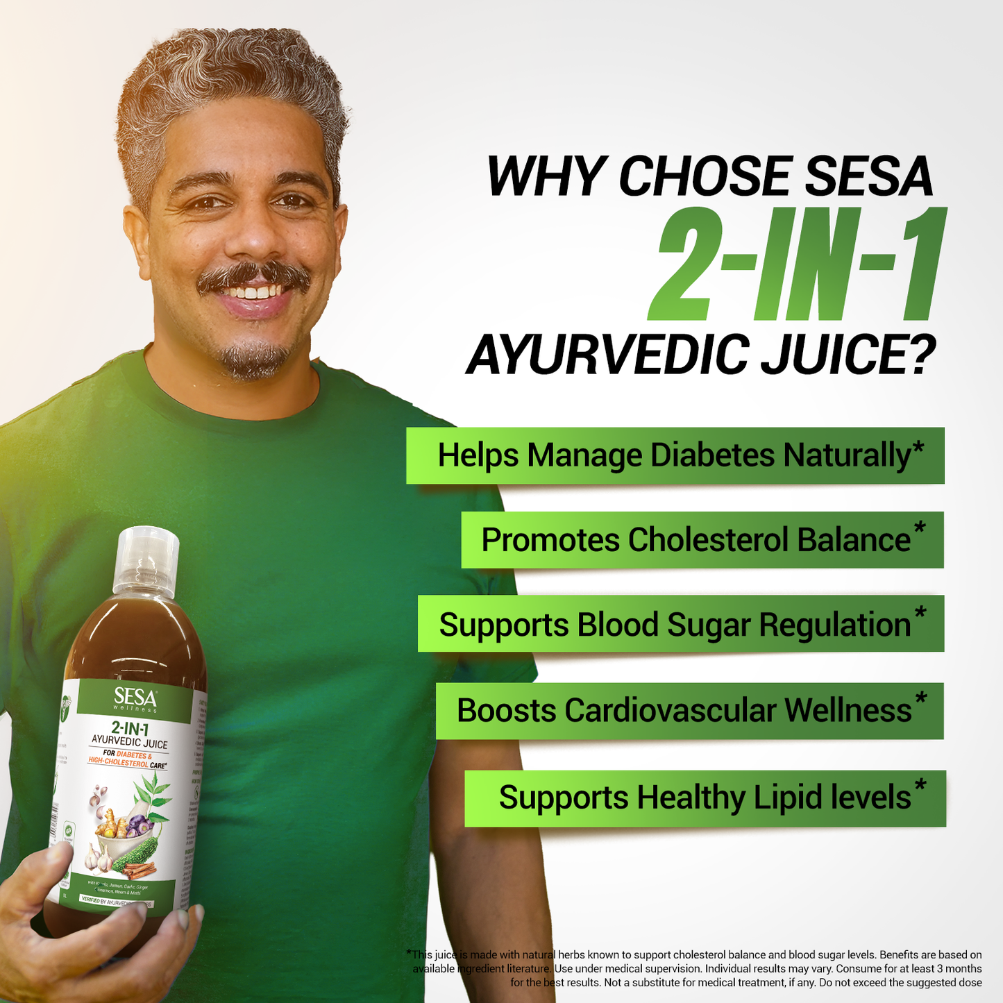 2-in-1 Ayurvedic Juice for Diabetes & Cholesterol Care