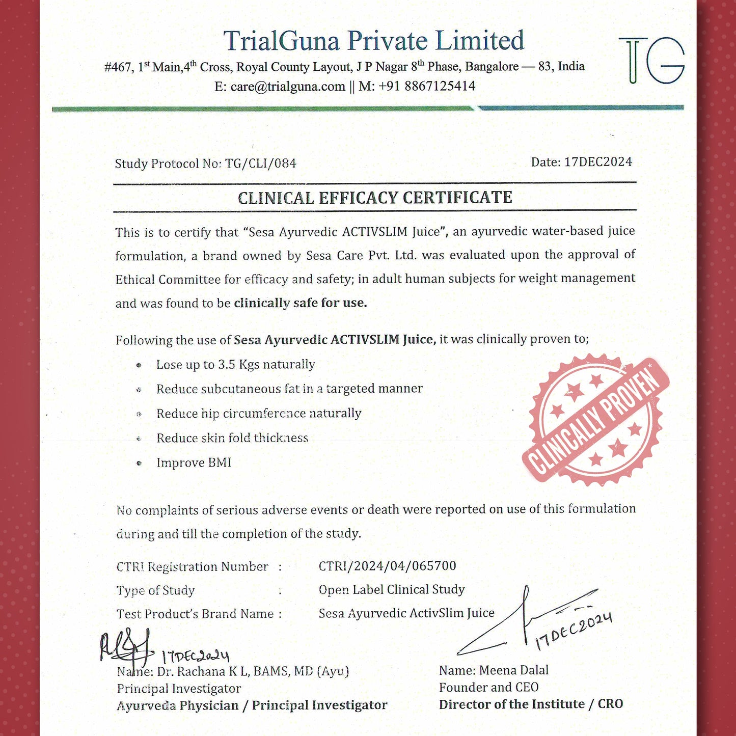 Ayurvedic ActivSlim Juice