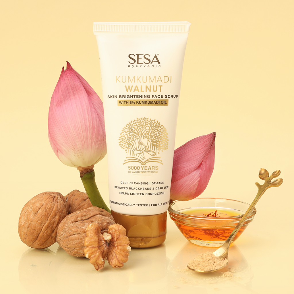 Kumkumadi Face Scrub with Walnut for Skin Glow