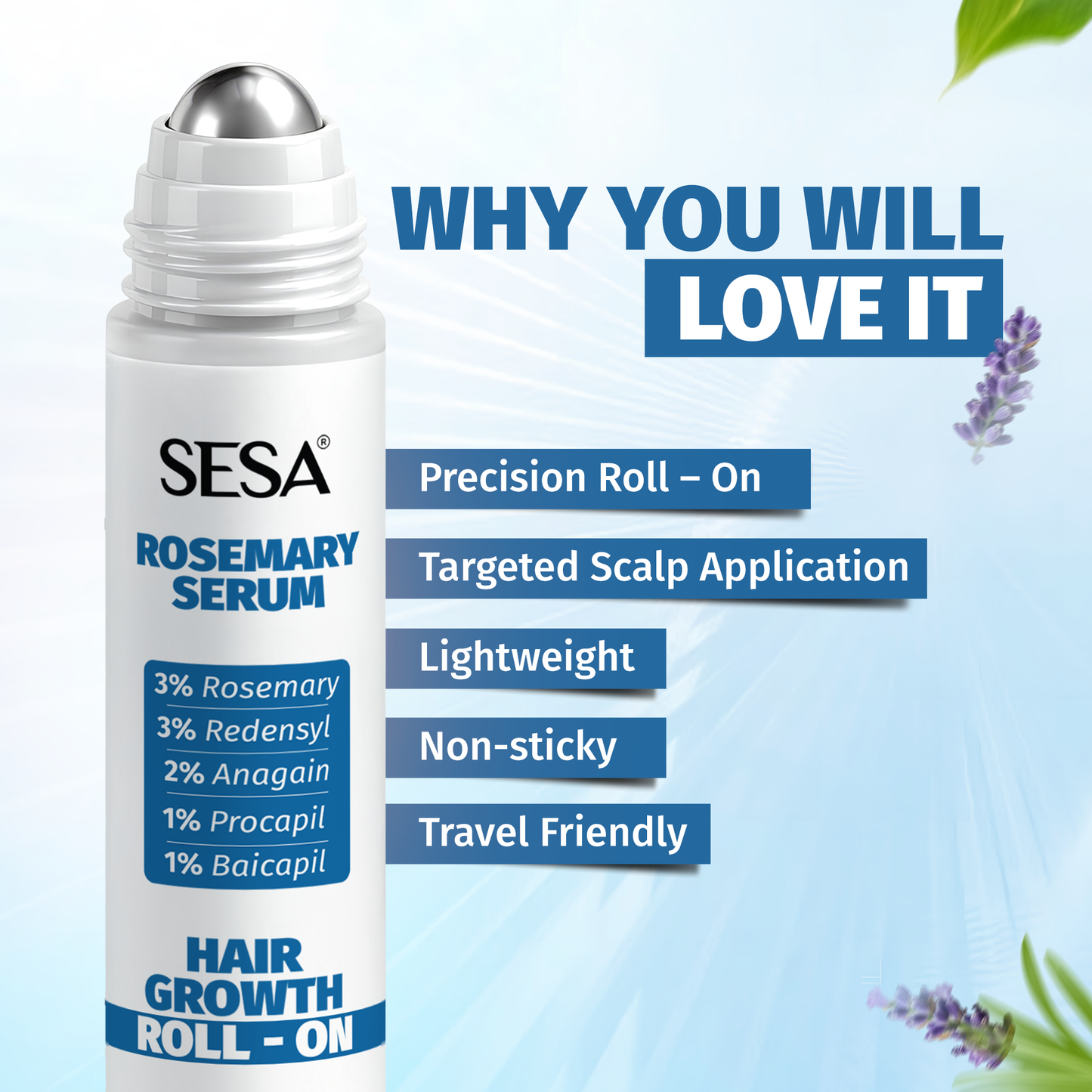 Rosemary Serum Hair Growth Roll - On