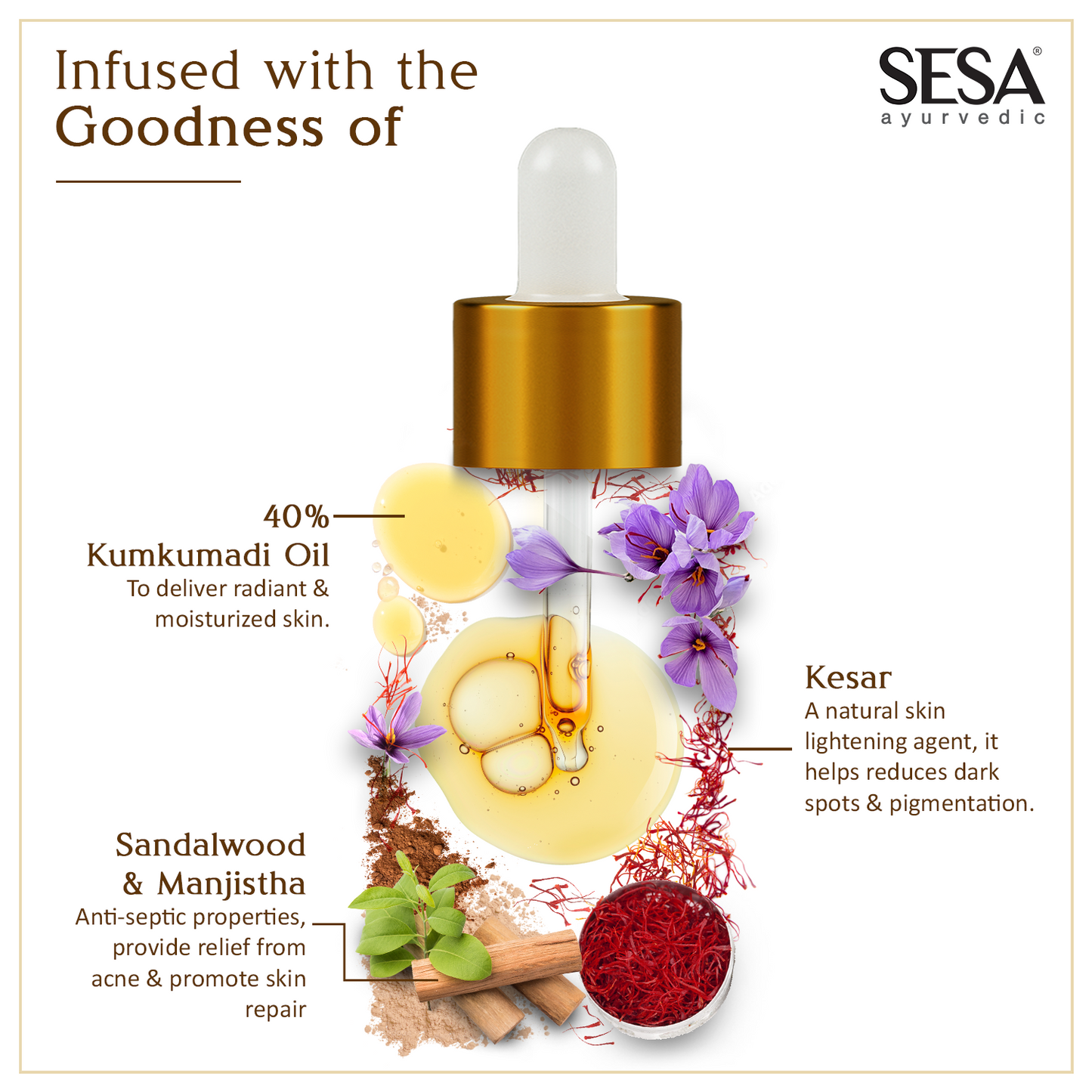 Kumkumadi Face Serum with Kesar for De-Pigmentation