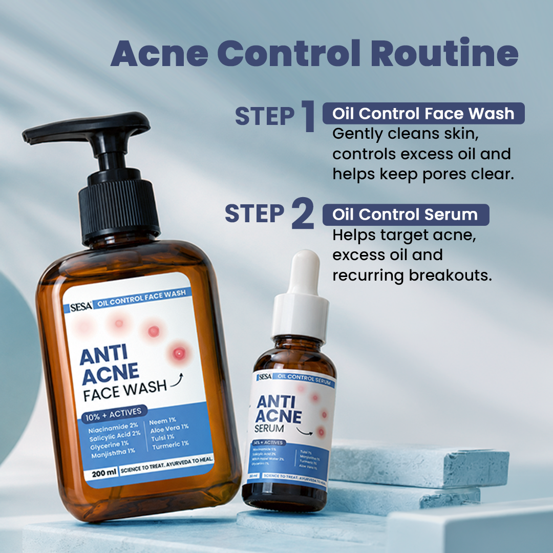 Sesa Vedscience Oil Control Combo (Serum 30 ml & Face Wash 200 ml)