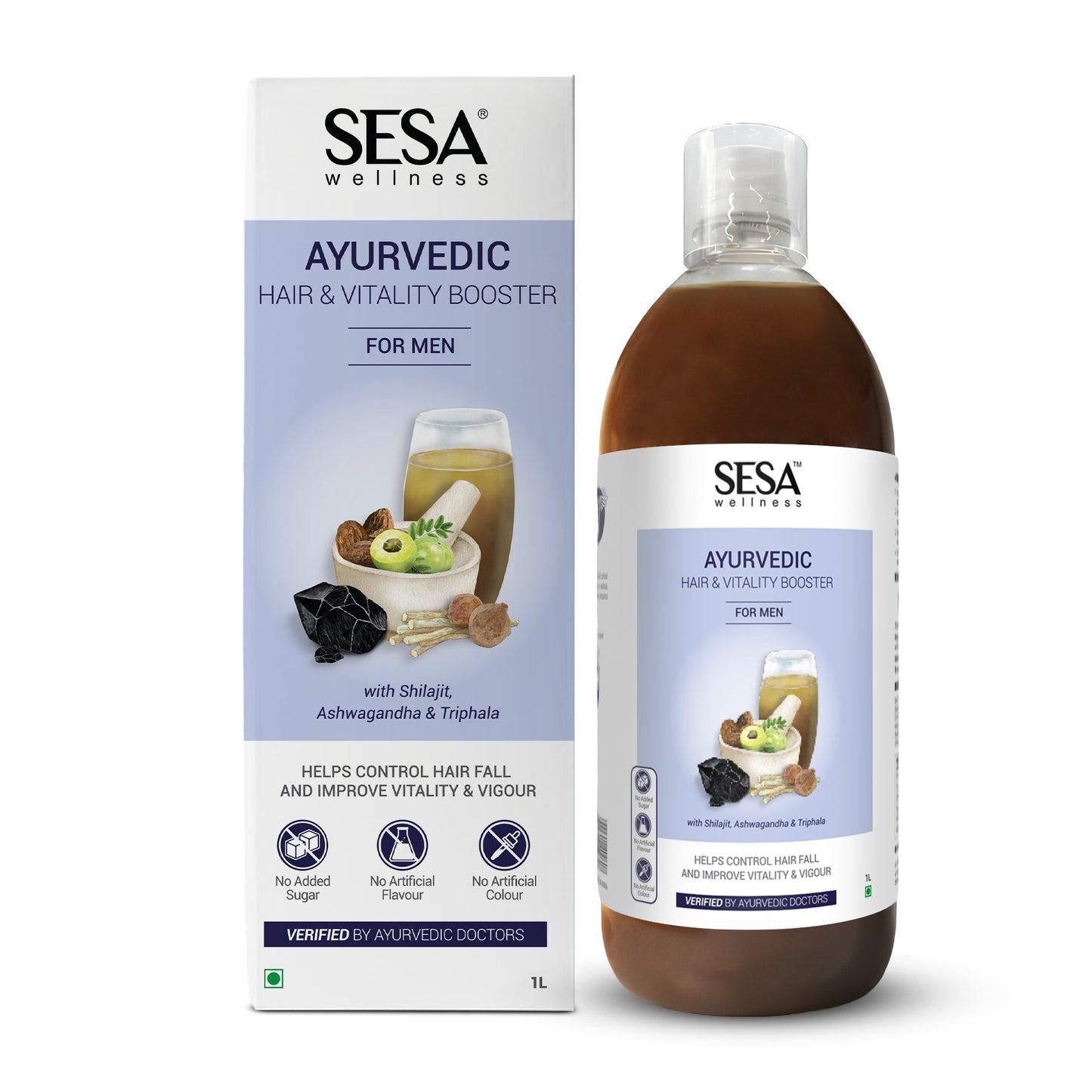 Ayurvedic Hair & Vitality Booster Juice For Men - 1000 ml