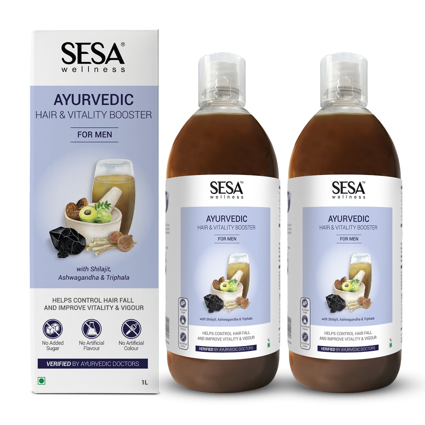 Ayurvedic Hair & Vitality Booster Juice For Men - 1000 ml
