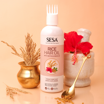 Rice Hair Oil with Methi & Hibiscus for Long & Strong Hair