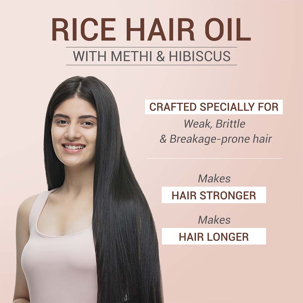 Rice Hair Oil with Methi & Hibiscus for Long & Strong Hair