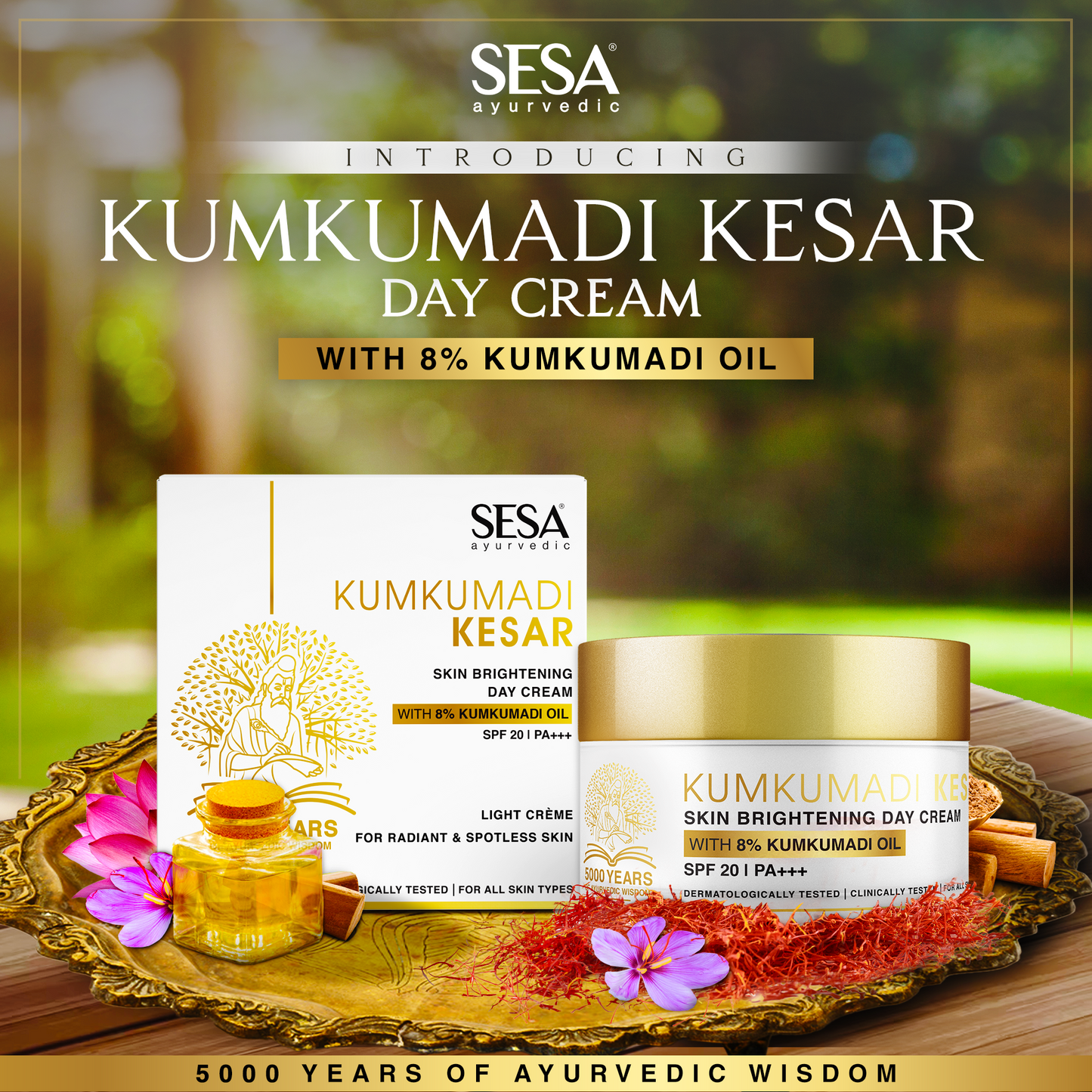 Kumkumadi Day Cream with Kesar for Skin Brightening