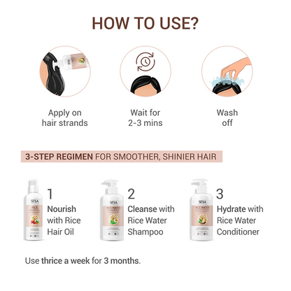Rice Water Conditioner with Biotin & Shea Butter for Smooth & Shiny Hair