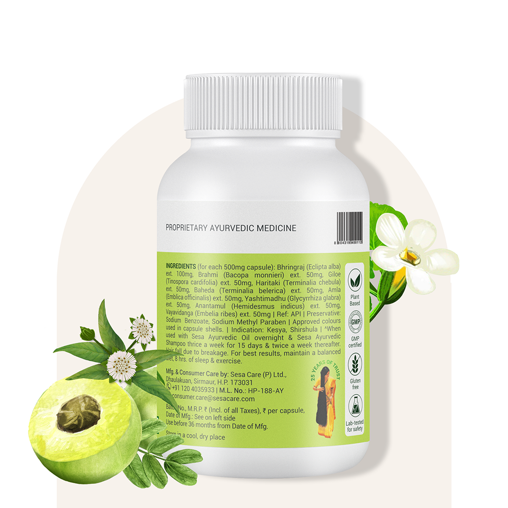 Ayurvedic Anti-Hair Fall Capsules - 60 Caps