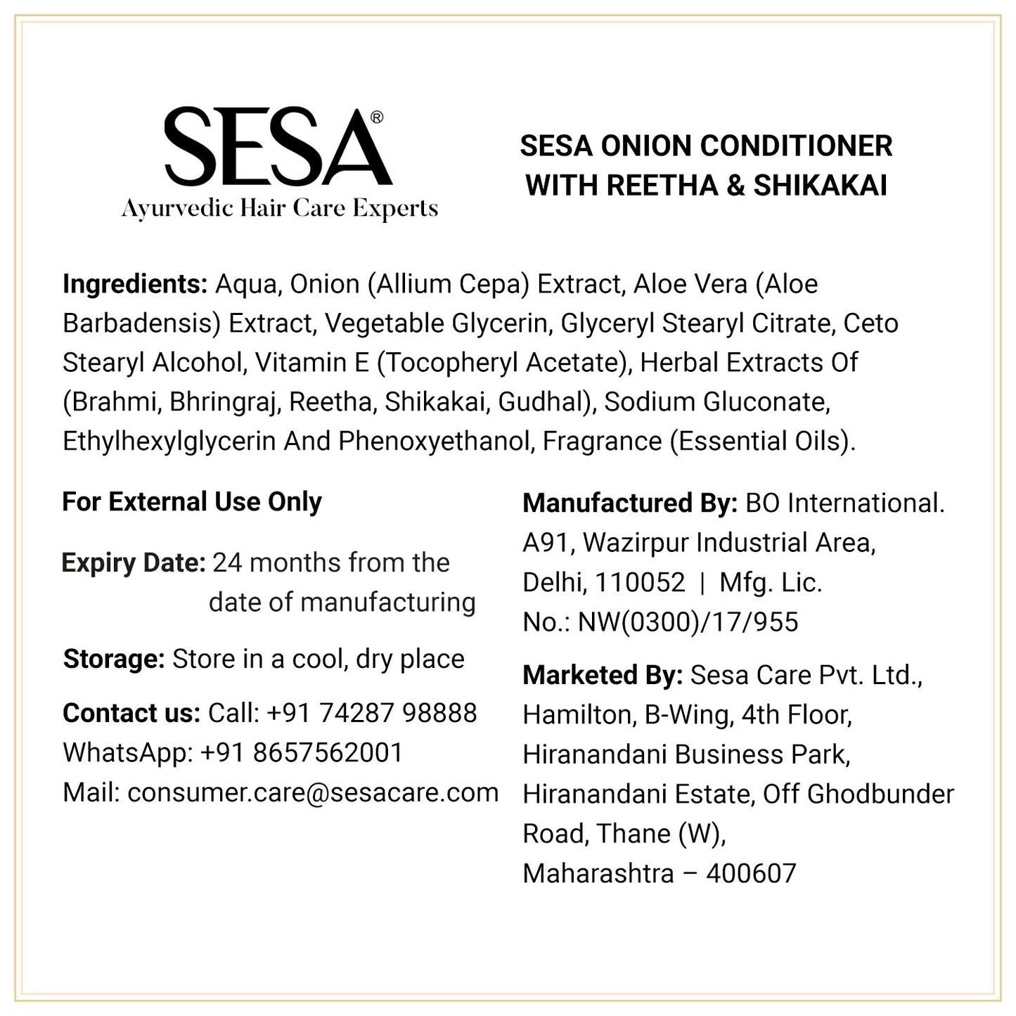 Onion Damage Repair Conditioner with Reetha & Shikakai