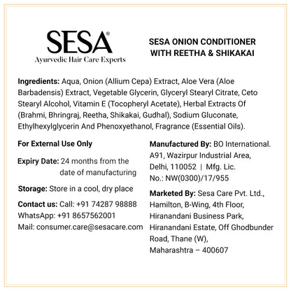 Onion Damage Repair Conditioner with Reetha & Shikakai