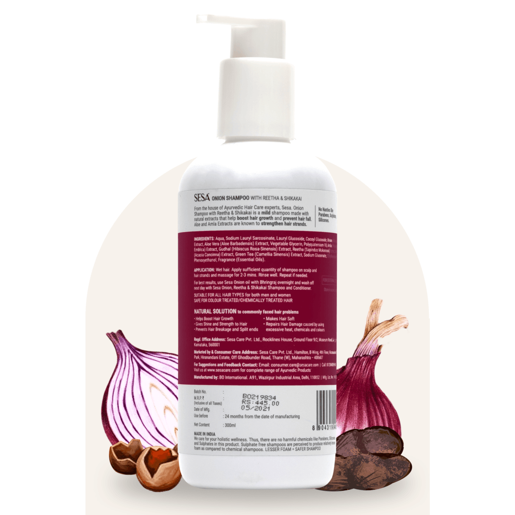 Sesa Onion Shampoo with Reetha & Shikakai - Sesa Care